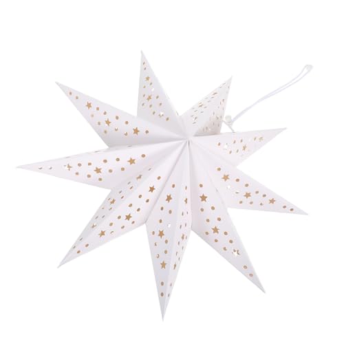 OSALADI Punkt Papierstern Laterne Weiß mit Led-lichterkette Hohlraum Origami Lampenschirm Weihnachtsdeko für Innen und Außen Hochzeit Geburtstag Festliche Raumbeleuchtung OSALADI Punkt Papierstern Laterne Weiß mit Led-lichterkette Hohlraum Origami Lampenschirm Weihnachtsdeko für Innen und Außen Hochzeit Geburtstag Festliche Raumbeleuchtung von OSALADI