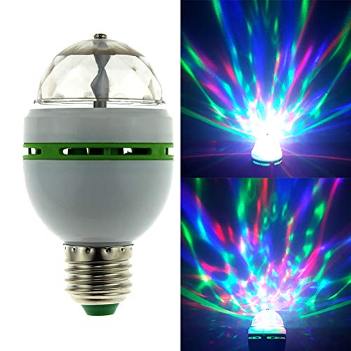 OSALADI RGB LED rotierende Disco Party Glühbirne mit E27 Schraubenbasis Blitzlampe Mehrfach wechselnde Farbe Kristall Bühnenlicht (grüner Gummi) von OSALADI