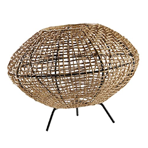 OSALADI Rattan Lampenschirm mit Stativ Handgewebt Kleine Tischlampen Abdeckung Rustikaler Lampenschirm für Wohnzimmer Schlafzimmer und Arbeitszimmer Dekorativ und Stabil von OSALADI