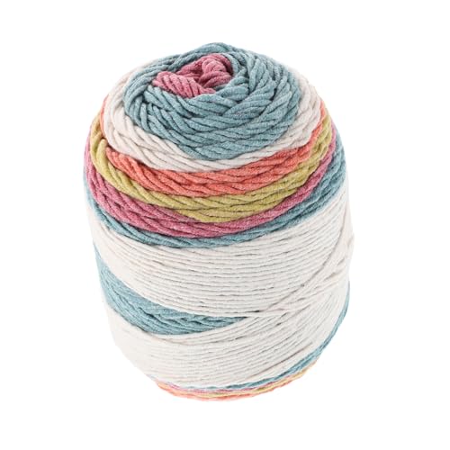 OSALADI Regenbogenfarbenes Baumwollgarn Kuchenball Weiches DIY Häkelgarn für Anfänger Sanftes Garn für Strickdecken Kuscheltiere Kissen Schals und Taschen von OSALADI