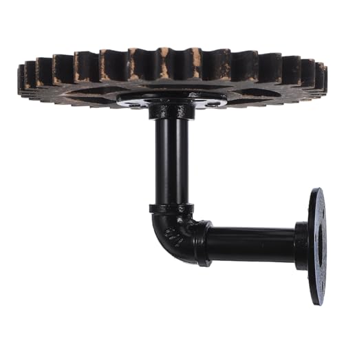 OSALADI Retro Industrial Rohrregal mit Steampunk Getriebe Design Robustes Eisen Wandregal für Wohnzimmer Küche Schlafzimmer und Balkon Multifunktionales Vintage Aufbewahrungsregal im von OSALADI