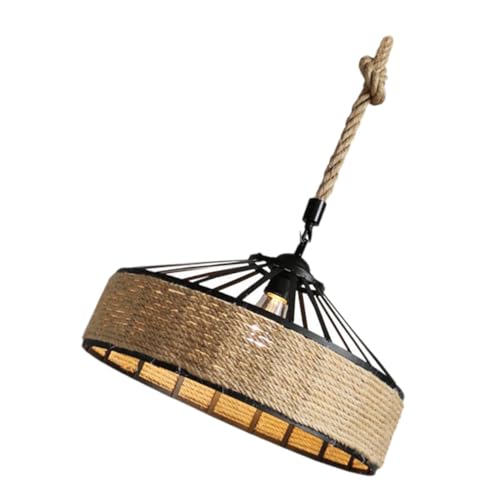 OSALADI Retro Industrial Stil Hängelampe Lampenschirm aus Naturseil Deckenleuchte Abdeckung für Esszimmer Bar Vintage Beleuchtung Dekor OSALADI Retro Industrial Stil Hängelampe Lampenschirm aus Naturseil Deckenleuchte Abdeckung für Esszimmer Bar Vintage Beleuchtung Dekor von OSALADI