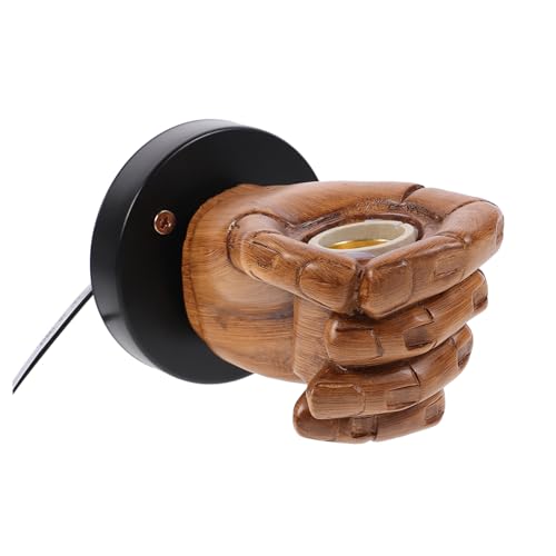 OSALADI Retro Resin Wandlampenhalter Fäustling Vintage Design Robust Sicher für Innen Außen Bar Restaurant Dekoration ohne Lampenfassung von OSALADI