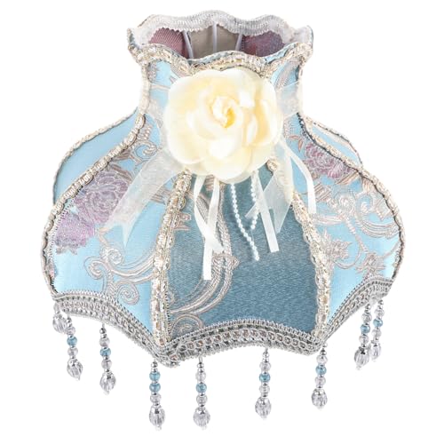 OSALADI Romantischer Französischer Spitzen Lampenschirm Eleganter Viktorianischer Lampenschirm mit Einzigartigem Blumendruck Hochwertiger Stoff für Steh und Tischlampe Europäisches von OSALADI