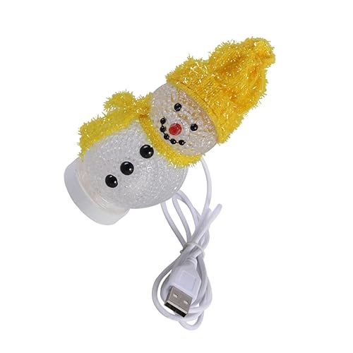 OSALADI Schneemann Nachtlicht Usb Schneemann Usb-licht Weihnachtsfiguren Licht Schneemann Puppe Spielzeug Usb-mini-weihnachtsbeleuchtung Tisch Nachtlicht Kristall Ältere Nachttischlampe von OSALADI