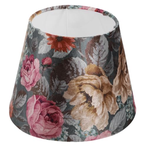 OSALADI Seidensamt Lampenschirm mit Floraler Musterung Cremefarbener Stoff Langlebig und Vielseitig für Tischlampe Stehlampe Wandlampe Installieren Dekorativ und Augenschonend von OSALADI