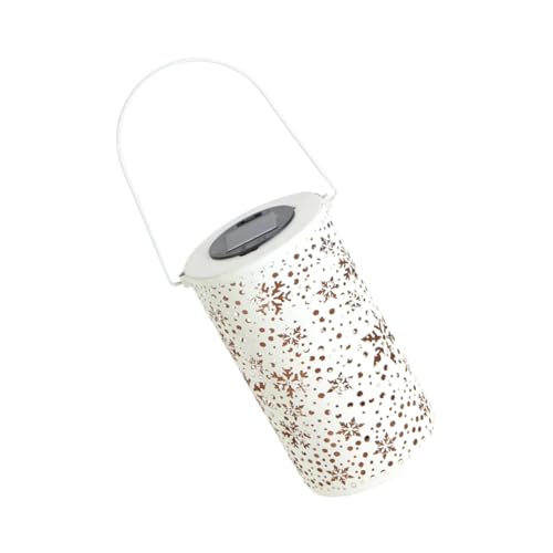OSALADI Solar Laterne Garten LED Eisenlaterne mit Hohlkörper Laterne für Außenbereich Handliche Solar Gartenleuchte mit Hängegriff Dekorative Solarlampe für Terrasse von OSALADI