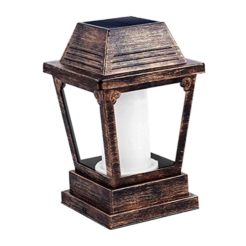 OSALADI Solar-stufenleuchten Für Draußen Mit Flackernder Flamme Außenpfostenlampe Hoflampe Vintage-design Für Den Garten von OSALADI