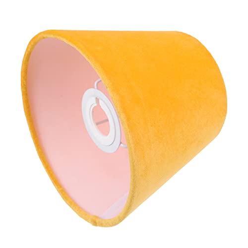 OSALADI Stoff Tischlampe Lampenschirm Stehlampe Ersatzschirm: E27 E14 Samt Nachttischlampe Schirm 17x13cm Gelb Pendelleuchte Deckenleuchte Schreibtischlampe Wandleuchte Schutzhülle Dekoration von OSALADI