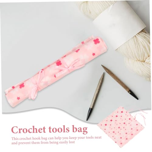 OSALADI Stricknadeltasche Robustem Vliesstoff Fächer Strick und Häkelzubehör Organizer mit Modischem Muster Langlebig Reißfest für Anfänger und Erfahrene Strickliebhaber von OSALADI