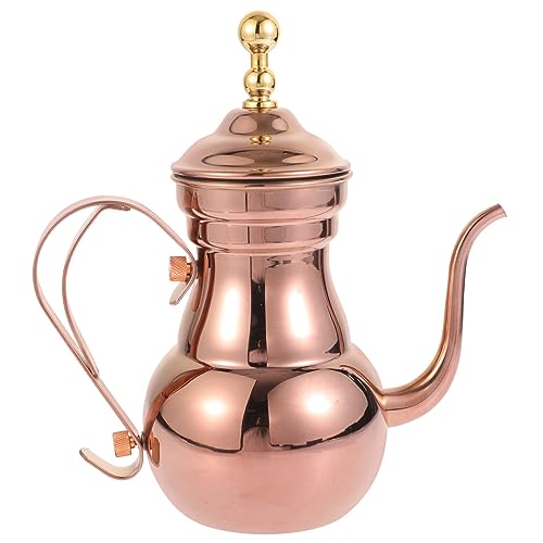 Kleine Teekanne aus Edelstahl, Teekanne Mit Teesieb Edelstahl-Herd Teebereiter Im Orientalischen Stil Kaffeekanne Zum Übergießen Filter Warmwasserbereiter, 700 Ml von OSALADI