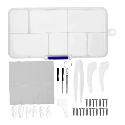 OSALADI Teiliges Brillen Reparatur Set mit Schrauben Nasenpads sowie Luftkissen Multifunktionalem Schraubenzieher Kompakt und Tragbar für Sonnenbrillen Lesebrillen für DIY und Unterwegs von OSALADI