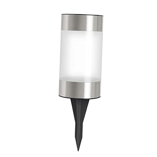 OSALADI Terrassenbeleuchtung Solarbetrieben Solar-landschaftslicht Stablampe Weißes Licht Schwarz-silber-finish Für Den Garten von OSALADI