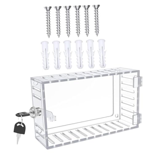 OSALADI Thermostat Schutzbox Transparent aus Robustem Kompatibel mit Wandthermostaten mit Schlüsselschloss für Sicheren Heizkörperthermostat Schutz Langlebige Bedienfeldabdeckung für von OSALADI