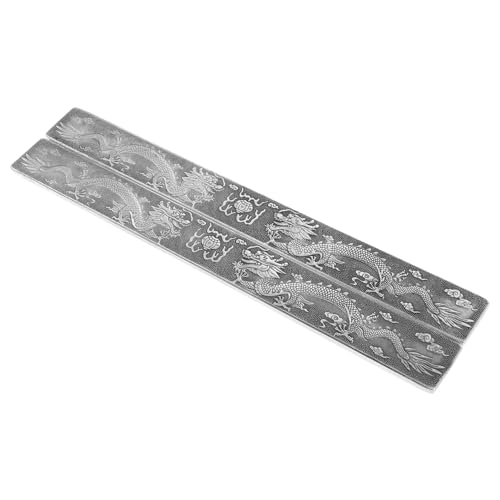OSALADI Tibetisches Silber Papiergewicht Chinesische Kalligraphie Briefbeschwerer Doppel Drache Design Stabiles Schreibutensil Schwere Tischdekoration für Schreibpraxis und Pinselablage von OSALADI