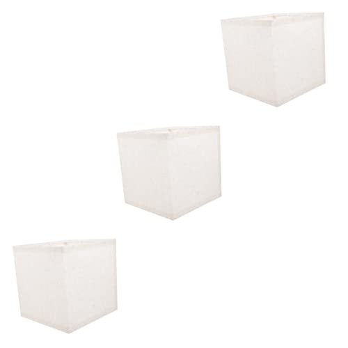 OSALADI Tischlampenschirme 3 Stück Lampenschirm Quadratischer Lampenschirm Tischlampenschirm Gehäuseabdeckung Schreibtischlampe Beige Stoff Trommel Lampenschirm von OSALADI