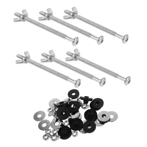 OSALADI Toilettentank Schraubenset aus Edelstahl mit Dichtungen für Sichere Befestigung von Spülkasten und Wc schüssel Rutschfeste Gewinde Einfache Montage Auslaufsichere Unterlegscheiben OSALADI Toilettentank Schraubenset aus Edelstahl mit Dichtungen für Sichere Befestigung von Spülkasten und Wc schüssel Rutschfeste Gewinde Einfache Montage Auslaufsichere Unterlegscheiben von OSALADI