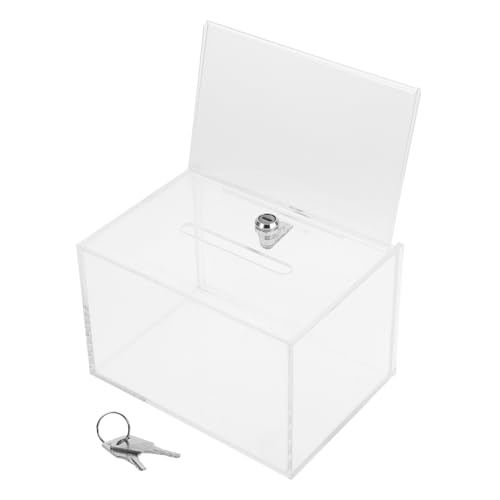 OSALADI Transparente Acryl spendenbox mit Schloss und Schlitz Multifunktionale Vorschlags Kummerbox für Wahlzettel Briefe und Geld Große Durchsichtige Box für Sichere Aufbewahrung im Büro von OSALADI