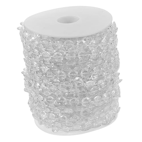 OSALADI Transparente Plastikperlenkette Diy Beaded Fringe Trim für Vorhänge Kissen Sofas Rolle Vielseitiger Dekorationsborte für Heimtextilien und Handwerksprojekte von OSALADI