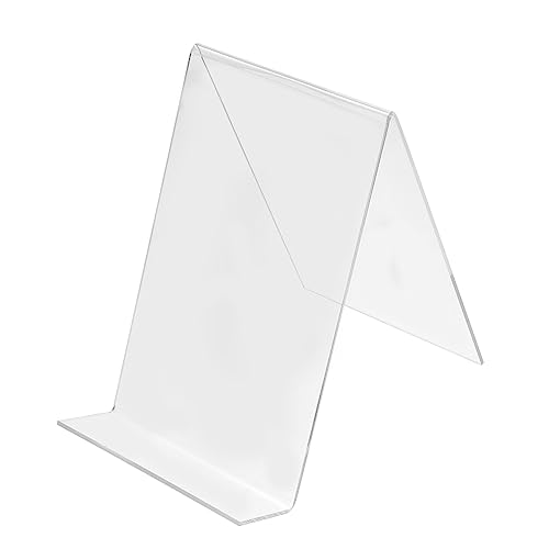 OSALADI Transparenter Acryl Buchständer Praktischer und Einfacher Buchhalter für Desktop für Büro Bibliothek und Buchhandlung Schräger Buchdisplayständer von OSALADI
