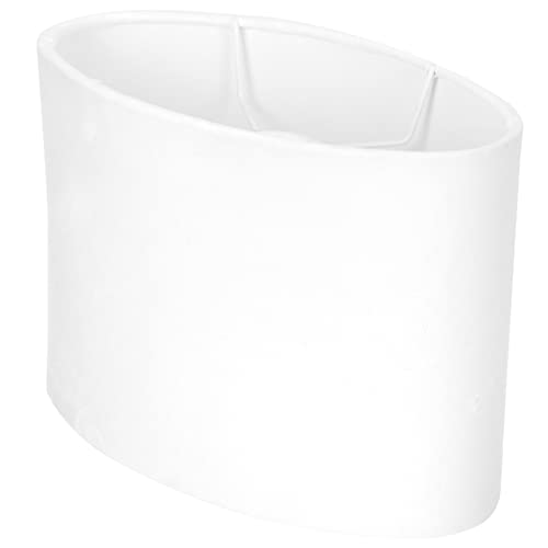 OSALADI Trommel Lampenschirm Ovaler Lampenschirm Stoff Lichtabdeckung Clip On Drum Lampenschirme Ovale Form Lampenabdeckung Für Decke Tisch Wandleuchte Weiß Kronleuchter Lampenschirm von OSALADI