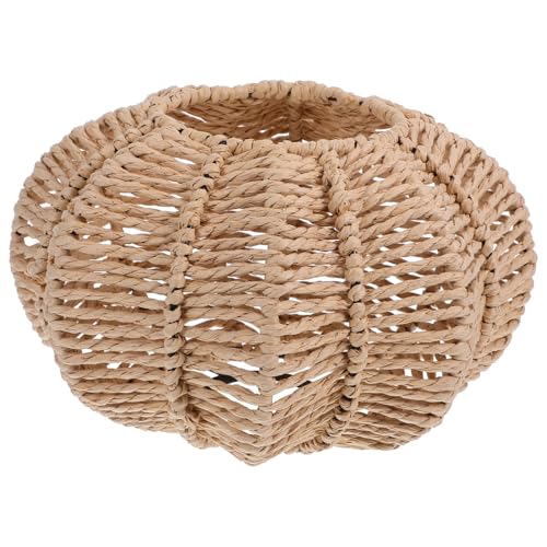 OSALADI Vintage Gewebter Lampenschirm aus Papierseil Kürbisform Kompatibel Rustikale Pendelleuchte und Wandlampe Handgefertigt Robust für Wohnzimmer Schlafzimmer und Landhausstil von OSALADI