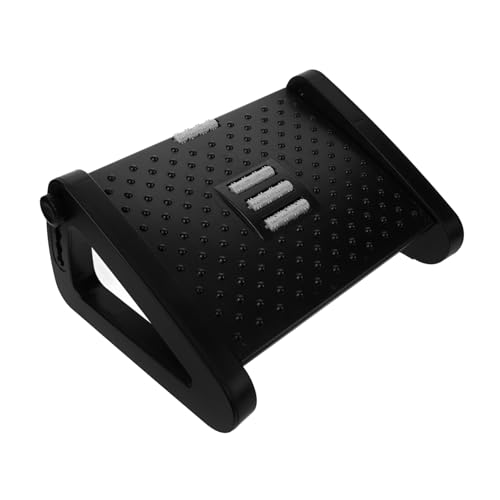 OSALADI WC-Fußhocker Stühle Hocker für unter Schreibtisch einstellbar Tritthocker fürs Büro Fußbank klein rutschfester Töpfchenhocker verstellbarer Fußhocker Plastik Black von OSALADI