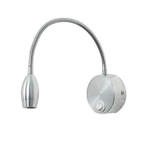 OSALADI 3w Flexible Wandlampe Led Leselampe Mit Schwanenhals Drehbar Für Schlafzimmer Schreibtisch Und Wohnzimmer Mit Schalter Weiß von OSALADI