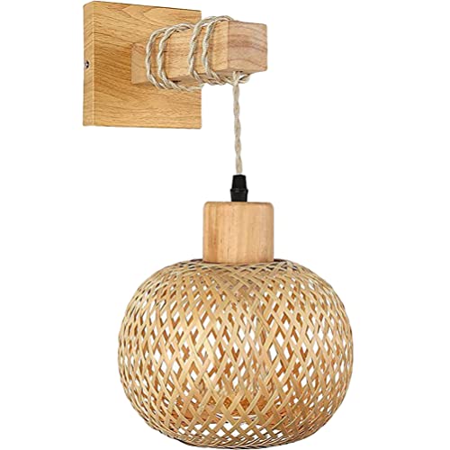 OSALADI Vintage Wandleuchte Aus Retro Wandleuchte Für Schlafzimmer Wohnzimmer Badezimmer Dekorative Innenscheinwerfer Rattan Wandlampe Ohne Lichtquelle Zufällige Farbseil OSALADI Vintage Wandleuchte Aus Retro Wandleuchte Für Schlafzimmer Wohnzimmer Badezimmer Dekorative Innenscheinwerfer Rattan Wandlampe Ohne Lichtquelle Zufällige Farbseil von OSALADI