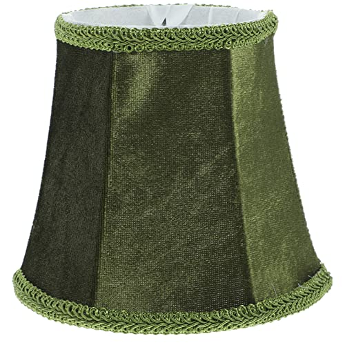OSALADI Wandleuchtenschirm Stoff Lampenschirm Retro Vintage Kleiner Lampenschirm Trommel Lampenabdeckung Für Tisch Kronleuchter Wandlampe Wohnzimmer Schlafzimmer E14 Grün von OSALADI
