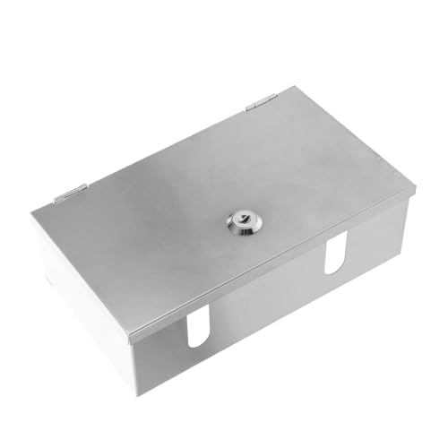 OSALADI Wasserdichte Edelstahl Steckdosen Schutzbox mit Schloss Outdoor Elektrische Anschlussdose für Heim Garage Staub Regenschutz Langlebige Metallabdeckung mit Sichtfenster von OSALADI