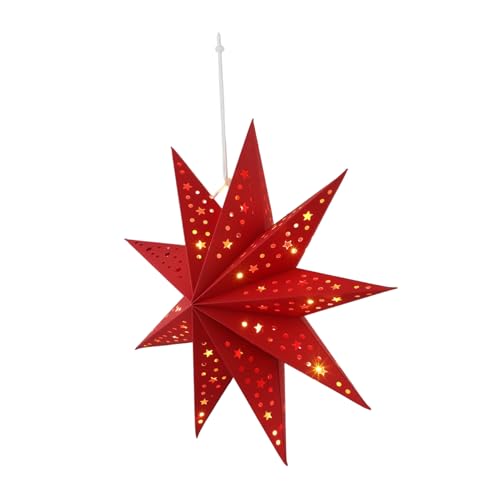 OSALADI Weihnachtliche Papier Stern Laterne Roter Origami Lampenschirm mit Led-lichterkette Leichter Faltbarer Weihnachtsstern Hängedekoration für Party Hochzeit Geburtstagsfeier OSALADI Weihnachtliche Papier Stern Laterne Roter Origami Lampenschirm mit Led-lichterkette Leichter Faltbarer Weihnachtsstern Hängedekoration für Party Hochzeit Geburtstagsfeier von OSALADI