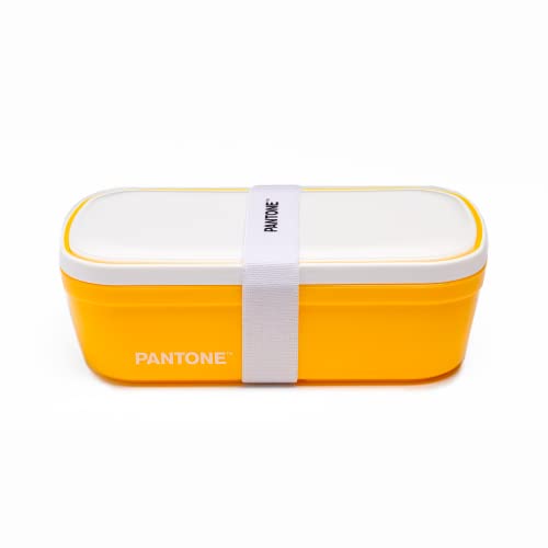 OSAMA PANTONE™ Lunchbox im Bento-Stil, mit Trennwand und Entlüftungsventil, Lunchbox für Büro, Schule und Universität, luftdichte Behälter für Lunchbox, 12 x 7 x 20,7 cm, Gelb von SWEET HOME
