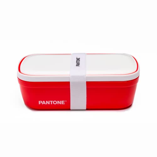 SWEET HOME Pantone™ Lunchbox, Bento-Stil, mit innerer Trennwand, ideal für Büro oder Schule, 12 x 7 x 20,7 cm, Rot von SWEET HOME