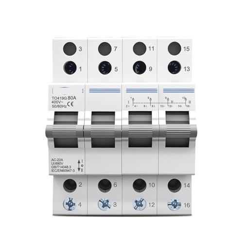 OSBCMZGE TO419G Changeover Switch 4P 400V~ AC 80A MTS Dual Power Manual Transfer Isolating Interlock Circuit Breaker Disconnectable OSBCMZGE TO419G Changeover Switch 4P 400V~ AC 80A MTS Dual Power Manual Transfer Isolating Interlock Circuit Breaker Disconnectable von OSBCMZGE