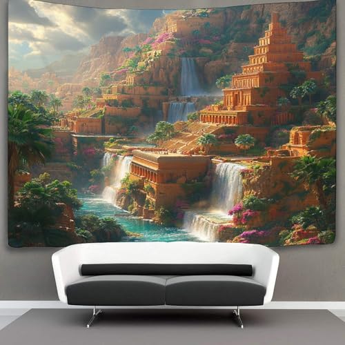 OSBELE 180cmx230cm Wandteppich Die Hängenden Gärten von Babylon Wandteppiche Wasserfall 3D-Druck Wandteppich Wandbehang Heimdekoration Wandteppich Wandbehang OSBELE 180cmx230cm Wandteppich Die Hängenden Gärten von Babylon Wandteppiche Wasserfall 3D-Druck Wandteppich Wandbehang Heimdekoration Wandteppich Wandbehang von OSBELE