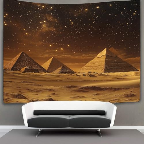 OSBELE Ägypten Tapisserie,3D Pyramiden Wandbehang Wandtuch Tagesdecke Bettdecke Für Schlafzimmer Wohnzimmer Wohnheim 150cmx200cm von OSBELE