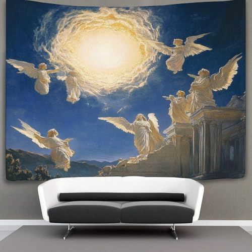OSBELE Engel in Robe Tapisserie Wandbehang Golden Sonnerise Tapisserie Wandteppiche Für Schlafzimmer Wohnzimmer Wohnheim Dekor 130cmx150cm OSBELE Engel in Robe Tapisserie Wandbehang Golden Sonnerise Tapisserie Wandteppiche Für Schlafzimmer Wohnzimmer Wohnheim Dekor 130cmx150cm von OSBELE