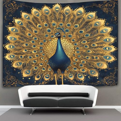 OSBELE Pfau Wandteppich Wandtuch Wandbehang Tapestry Tapisserie Wanddekoration Goldenes Filigranmuster Wandkunst Wandtücher 180cmx230cm OSBELE Pfau Wandteppich Wandtuch Wandbehang Tapestry Tapisserie Wanddekoration Goldenes Filigranmuster Wandkunst Wandtücher 180cmx230cm von OSBELE