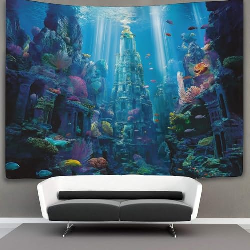 OSBELE Unterwasserkönigreich Tapisserie Wandbehang, Leuchtende Korallen Tapisserie-Wandteppich-Dekor Für Wohnzimmer, Schlafzimmer,Wohnheim 180cmx230cm OSBELE Unterwasserkönigreich Tapisserie Wandbehang, Leuchtende Korallen Tapisserie-Wandteppich-Dekor Für Wohnzimmer, Schlafzimmer,Wohnheim 180cmx230cm von OSBELE