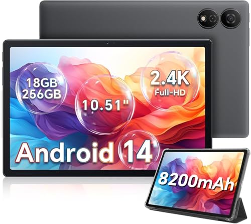 OSCAL Android 14 Tablet Pad 80 WiFi, 18GB RAM + 256GB ROM(2TB TF), 10.51 Zoll 2.4K 5G WiFi Tablets, Widevide L1, Eye-Care-Modus, Octa-Core T606, 8200mAh, 13MP+8MP Tablet PC, BT5, GMS, GPS von OSCAL