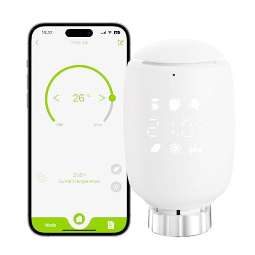 Smartes Heizkörperthermostat Zigbee 3.0 Hub(Nicht inbegriffen), Thermostat mit Fernsteuerung via Tuya/Smart Life App, Energieeffiziente Temperaturregelung, kompatibel mit Amazon Alexa/Home Assistant von OSCEVIA