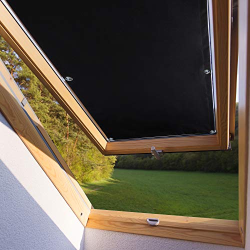 Dachfensterrollo für Velux Dachfenster F06 206 48 * 93cm verdunkelndes Rollo mit Versilberte Rückseite ohne Bohren mit Säugnapf Sichtschutz Verdunkelungsrollo aus Polyester von OSCHARM