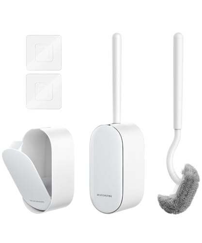 OSCIOSS Toilettenschüssel-Bürsten-Set, 2 Stück, WC-Bürste und Halter mit ergonomischem Design, kompakte Größe, langlebige Borsten, Lüftungsschlitze Basis für Badezimmer von OSCIOSS