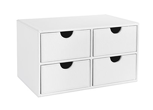 OSCO WPU4DC Faux Leather 4 Drawer Chest - White von OSCO