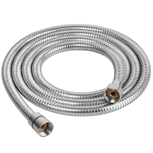 OSDUE Duschschlauch 1,5m, Flexibler Edelstahl Brauseschlauch, mit Verdrehschutz, Edelstahl Ersatz Hochdruck-Duschrohr für Badarmaturen Ersatz, Chrom von OSDUE