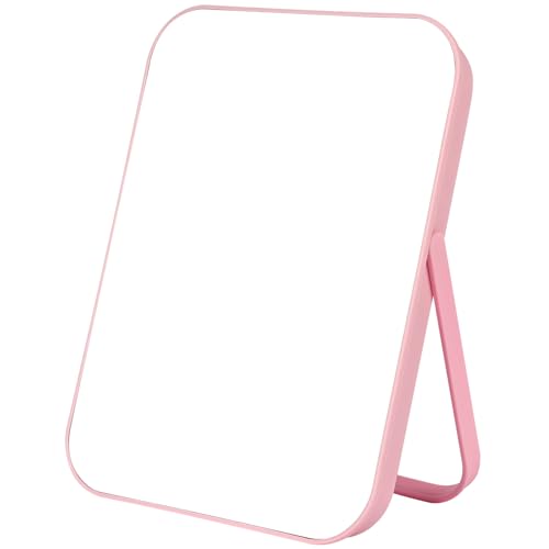 OSDUE 17.5 × 24cm Spiegel Super HD, Tischspiegel Faltbare, Tragbar Kosmetikspiegel, Klappbarer Reisespiegel für Tischplatte, Handheld, Zuhause und Reisenutzung(Rosa) von OSDUE