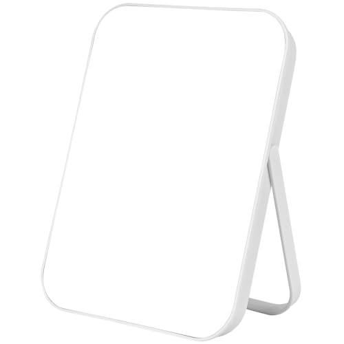 OSDUE 17.5 × 24cm Spiegel Super HD, Tischspiegel Faltbare, Tragbar Kosmetikspiegel, Klappbarer Reisespiegel für Tischplatte, Handheld, Zuhause und Reisenutzung(Weiß) von OSDUE