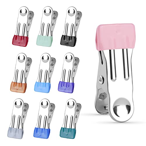 OSDUE 20 Stück Wäscheklammern Edelstahl, Strandtuch Clips, Handtücher Towel Clips, Handtuchklemmen für Handtuch, Kleidung, Socken, Lebensmittelversiegelung, Fotos(Mehrfarbig) von OSDUE