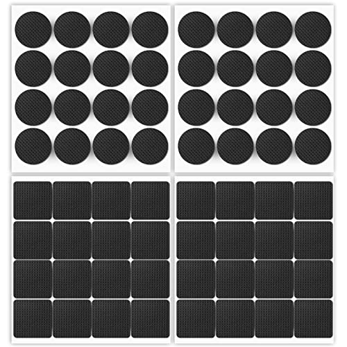 OSDUE Anti Rutsch Pad, 5mm Rutschhemmer für Möbel, Filzgleiter Selbstklebend Set, Antirutschmatte Möbelstopper Antirutsch Pads für Möbelfüße Stuhlbeine, Hartholzböden (64 Stücke-Schwarz) von OSDUE